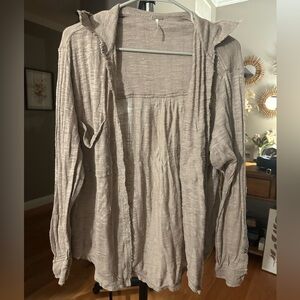 Free People Beige Knit Cardigan
